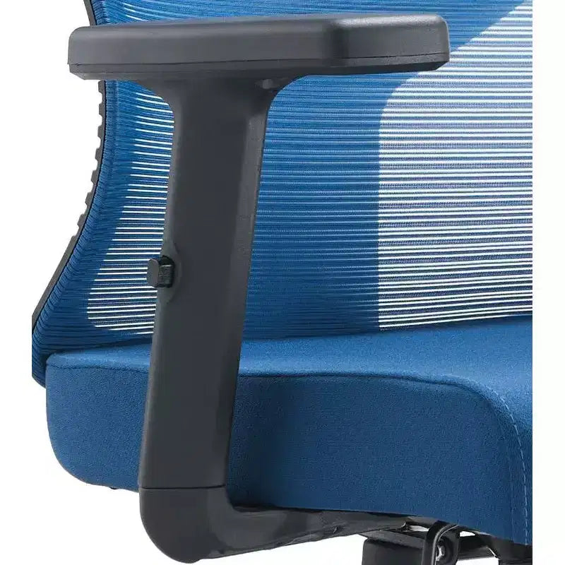 Chaise de bureau pivotante à dossier en maille et assise rembourrée – Noir / Bleu / Gris / Gris clair, 1 place