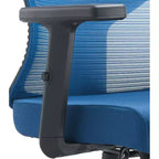 Chaise de bureau pivotante à dossier en maille et assise rembourrée – Noir / Bleu / Gris / Gris clair, 1 place