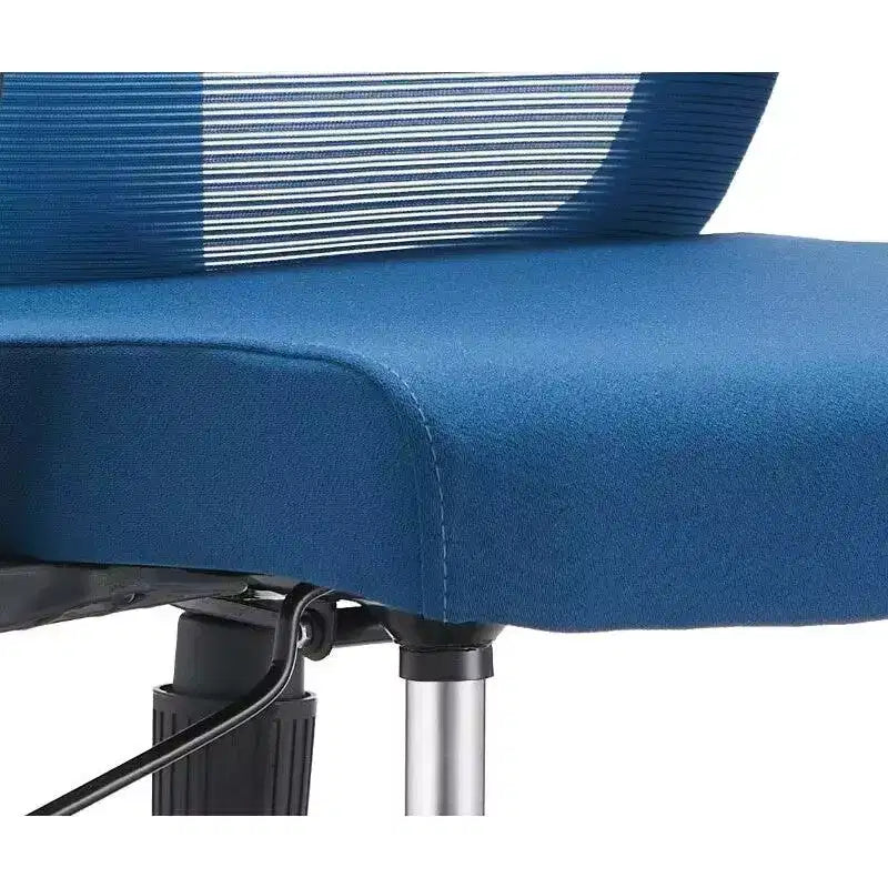 Chaise de bureau pivotante à dossier en maille et assise rembourrée – Noir / Bleu / Gris / Gris clair, 1 place
