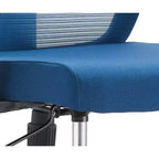 Chaise de bureau pivotante à dossier en maille et assise rembourrée – Noir / Bleu / Gris / Gris clair, 1 place
