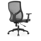 Chaise de bureau pivotante à dossier en maille et assise rembourrée – Noir / Bleu / Gris / Gris clair, 1 place