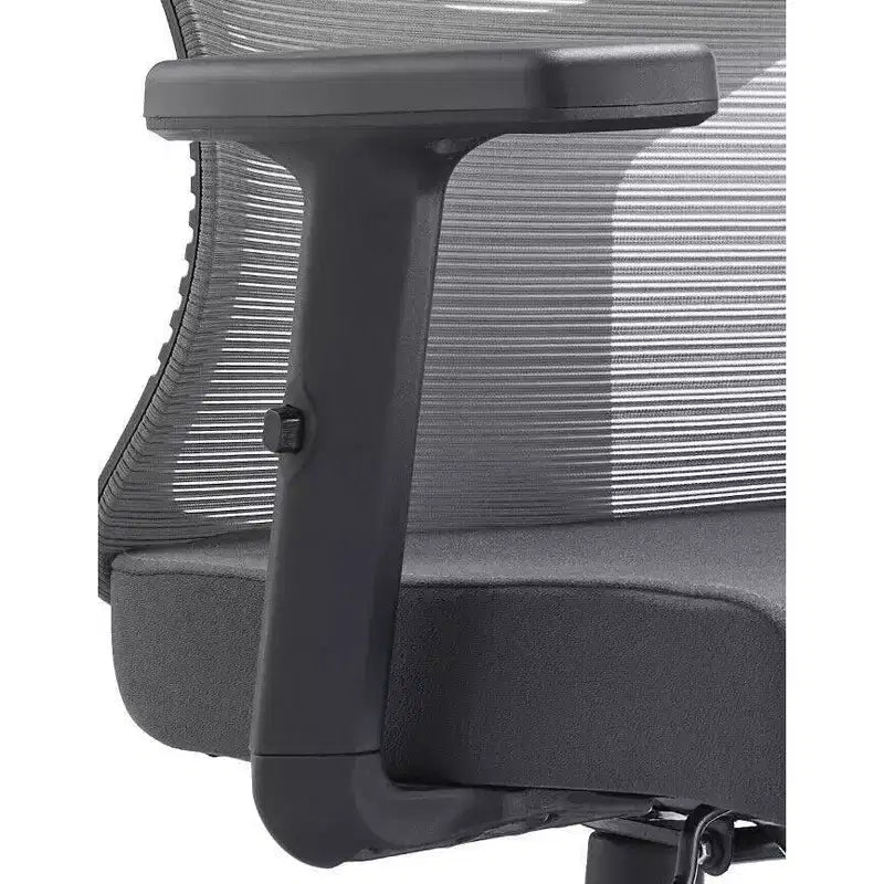 Chaise de bureau pivotante à dossier en maille et assise rembourrée – Noir / Bleu / Gris / Gris clair, 1 place
