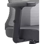 Chaise de bureau pivotante à dossier en maille et assise rembourrée – Noir / Bleu / Gris / Gris clair, 1 place