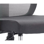 Chaise de bureau pivotante à dossier en maille et assise rembourrée – Noir / Bleu / Gris / Gris clair, 1 place