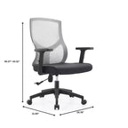 Chaise de bureau pivotante à dossier en maille et assise rembourrée – Noir / Bleu / Gris / Gris clair, 1 place
