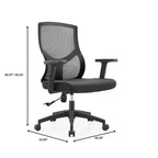 Chaise de bureau pivotante à dossier en maille et assise rembourrée – Noir / Bleu / Gris / Gris clair, 1 place