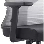 Chaise de bureau pivotante à dossier en maille et assise rembourrée – Noir / Bleu / Gris / Gris clair, 1 place