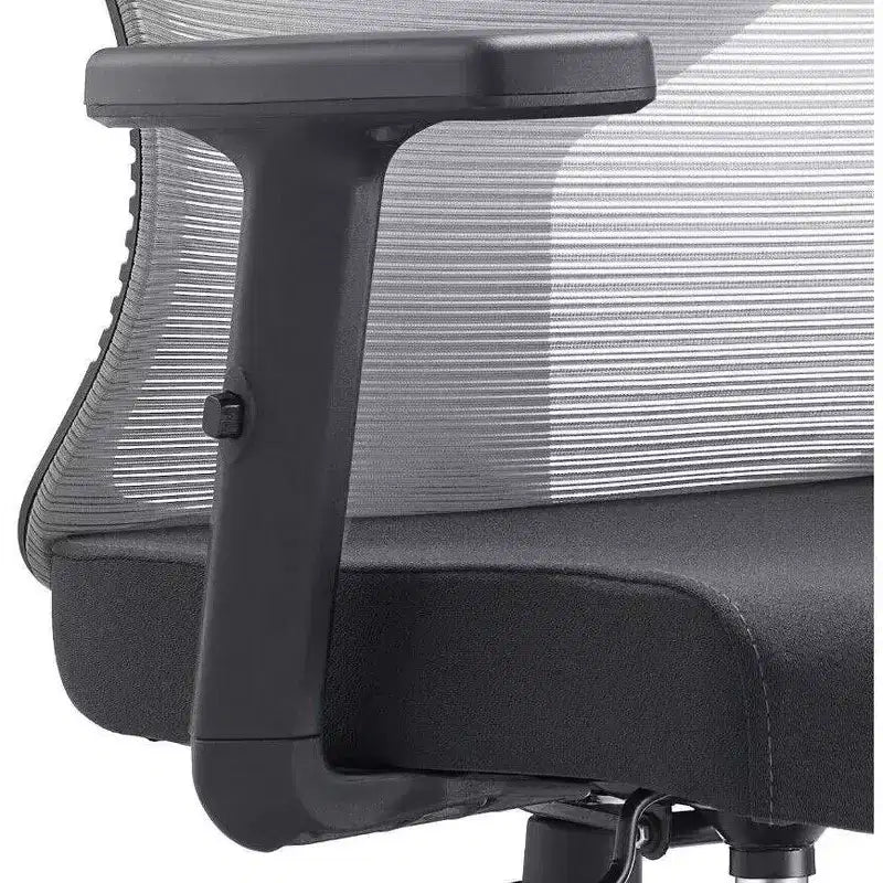 Chaise de bureau pivotante à dossier en maille et assise rembourrée – Noir / Bleu / Gris / Gris clair, 1 place