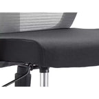 Chaise de bureau pivotante à dossier en maille et assise rembourrée – Noir / Bleu / Gris / Gris clair, 1 place