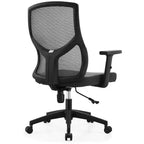 Chaise de bureau pivotante à dossier en maille et assise rembourrée – Noir / Bleu / Gris / Gris clair, 1 place