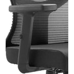 Chaise de bureau pivotante à dossier en maille et assise rembourrée – Noir / Bleu / Gris / Gris clair, 1 place