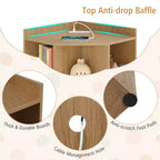 Organisateur de rangement d'angle à 3 niveaux pour jouets avec ports USB, 9 casiers, pour enfants, gris/naturel/blanc