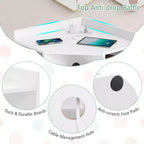 Organisateur de rangement d'angle à 3 niveaux pour jouets avec ports USB, 9 casiers, pour enfants, gris/naturel/blanc