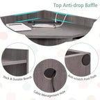 Organisateur de rangement d'angle à 3 niveaux pour jouets avec ports USB, 9 casiers, pour enfants, gris/naturel/blanc