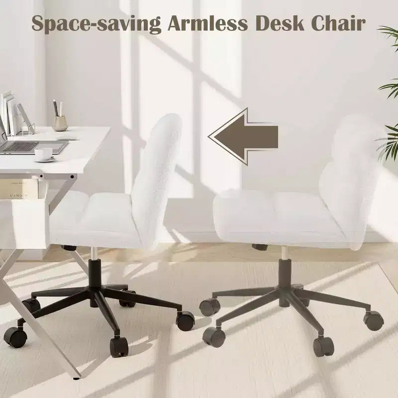 Fauteuil de bureau sans accoudoirs beige/gris sur roulettes, 1 place