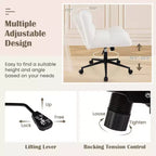 Fauteuil de bureau sans accoudoirs beige/gris sur roulettes, 1 place