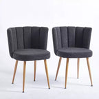 Chaises de salle à manger en velours jaune, chaises d'appoint sans accoudoirs à dossier haut, lot de 2