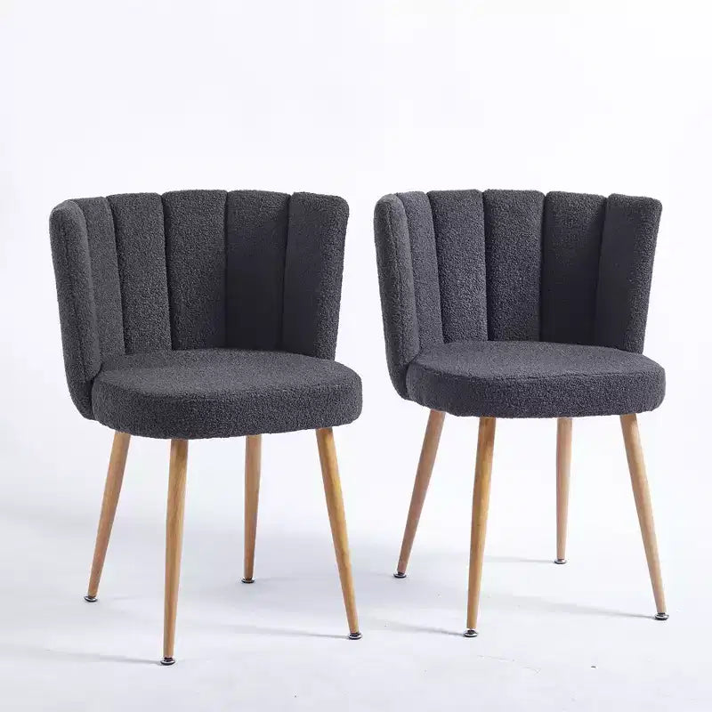 Chaises de salle à manger en velours jaune, chaises d'appoint sans accoudoirs à dossier haut, lot de 2