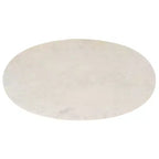 Table basse ovale, plateau en marbre blanc, structure en C dorée, 1 pièce
