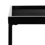 Table basse rectangulaire blanche, pieds en boucle, pour 1 personne