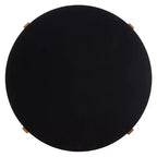 Table basse ronde avec piétement métallique entrecroisé