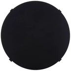 Table basse ronde avec piétement métallique entrecroisé