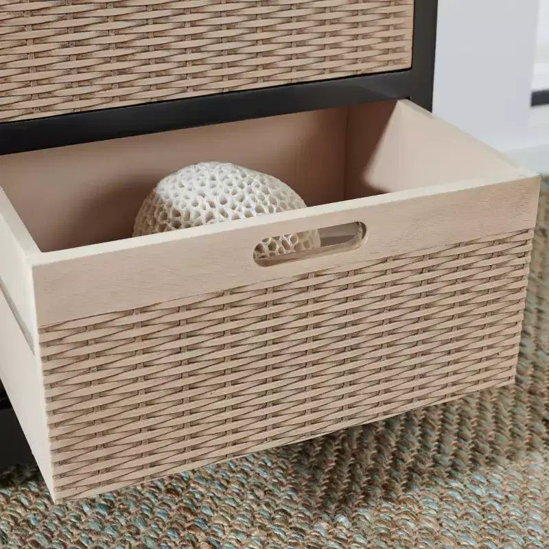 Meuble TV média noir à 4 tiroirs, simple