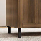 Meuble de rangement marron avec 2 portes et 2 tiroirs, MDF, montage par 1 personne