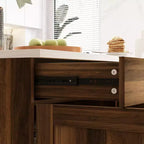 Meuble de rangement marron avec 2 portes et 2 tiroirs, MDF, montage par 1 personne