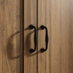 Meuble de rangement marron avec 2 portes et 2 tiroirs, MDF, montage par 1 personne