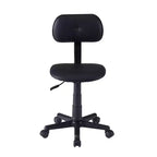 Tabouret roulant pivotant réglable en hauteur avec dossier, noir/café, une place
