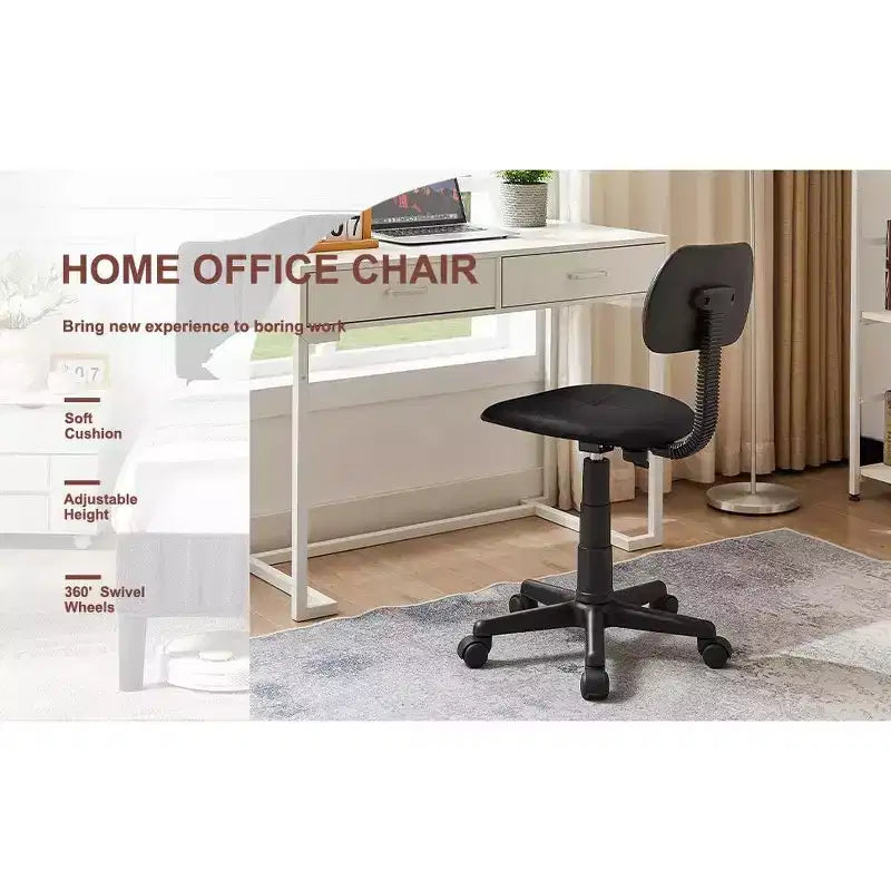 Tabouret roulant pivotant réglable en hauteur avec dossier, noir/café, une place