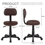 Tabouret roulant pivotant réglable en hauteur avec dossier, noir/café, une place