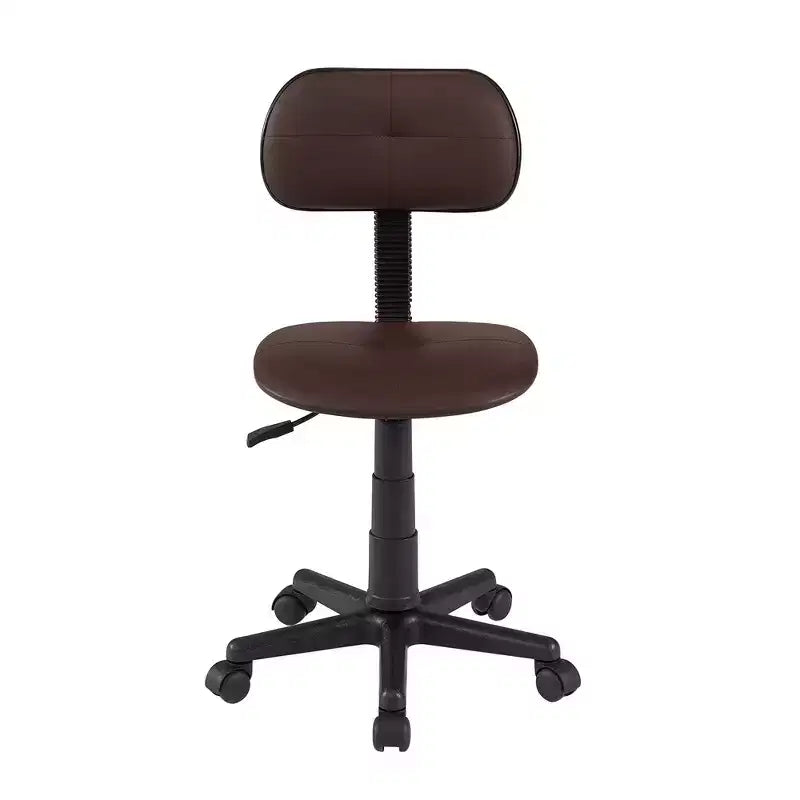 Tabouret roulant pivotant réglable en hauteur avec dossier, noir/café, une place