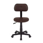 Tabouret roulant pivotant réglable en hauteur avec dossier, noir/café, une place
