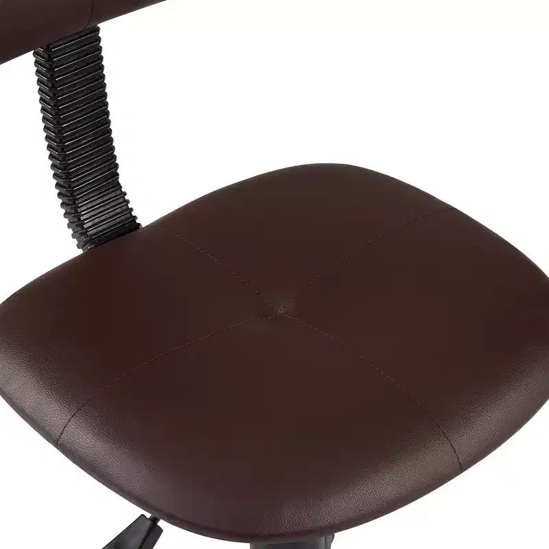 Tabouret roulant pivotant réglable en hauteur avec dossier, noir/café, une place
