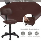 Tabouret roulant pivotant réglable en hauteur avec dossier, noir/café, une place