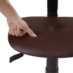 Tabouret roulant pivotant réglable en hauteur avec dossier, noir/café, une place