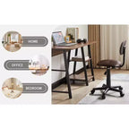Tabouret roulant pivotant réglable en hauteur avec dossier, noir/café, une place