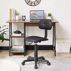 Tabouret roulant pivotant réglable en hauteur avec dossier, noir/café, une place