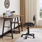 Tabouret roulant pivotant réglable en hauteur avec dossier, noir/café, une place