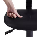 Tabouret roulant pivotant réglable en hauteur avec dossier, noir/café, une place