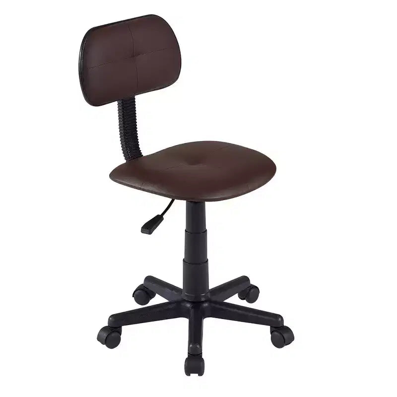 Tabouret roulant pivotant réglable en hauteur avec dossier, noir/café, une place