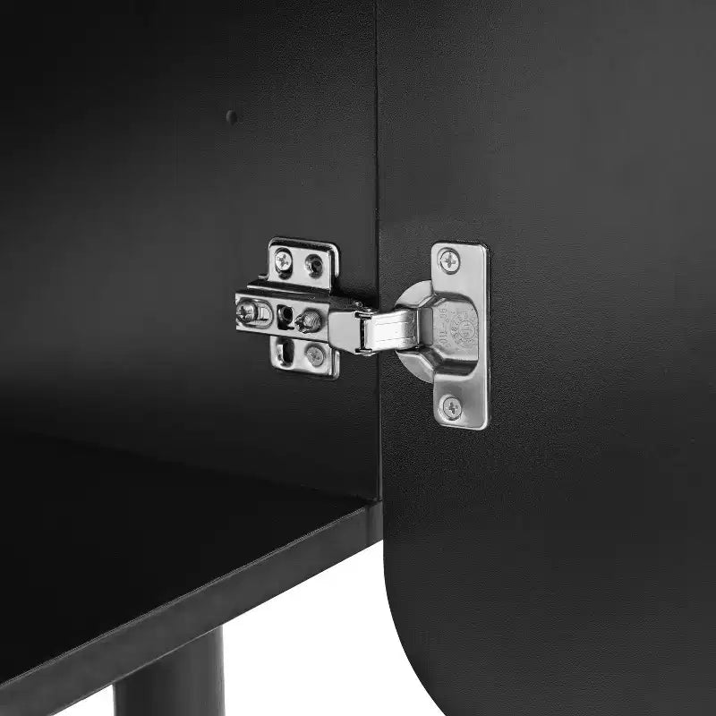 Meuble à chaussures 3 portes crème avec portes ondulées et étagères réglables, 120 cm L