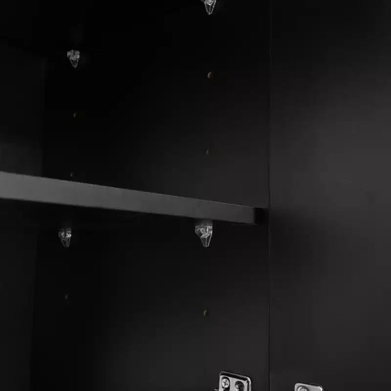 Meuble à chaussures 3 portes crème avec portes ondulées et étagères réglables, 120 cm L