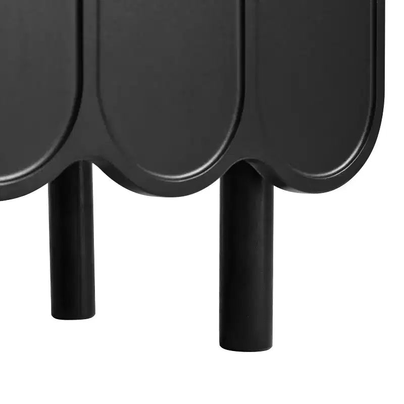 Meuble à chaussures 3 portes crème avec portes ondulées et étagères réglables, 120 cm L
